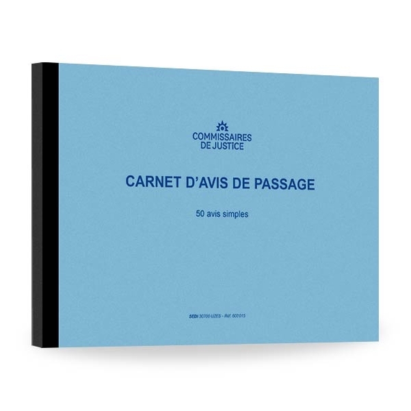 Carnet d'avis de passage simples