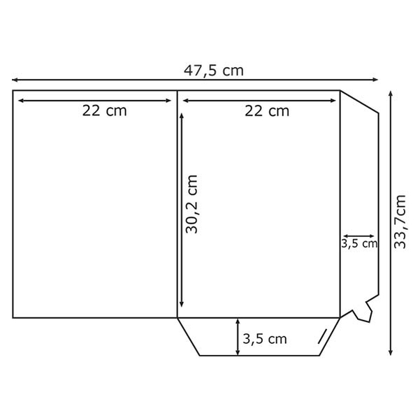 Chemises PLIÉES à rabats 3.5 cm Personnalisables QUADRI 220x302 mm - Vignette 3