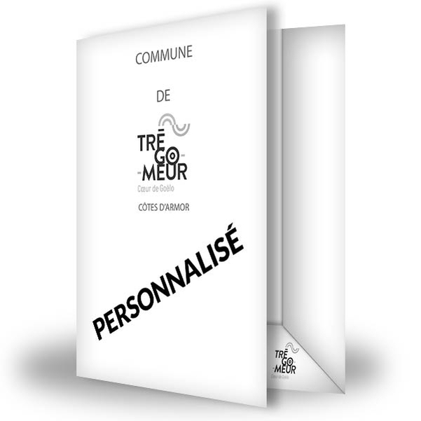 Chemises PLIÉES à rabats 6 cm Personnalisables MONO NOIR 240x320 mm