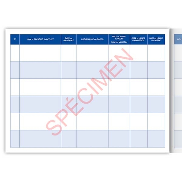 Registre des admissions en chambre funéraire - Vignette 2