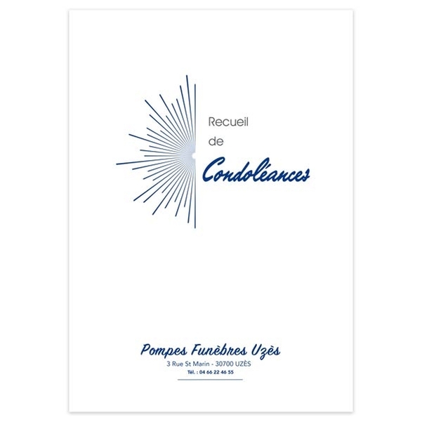 Cahier de condoléance A4 personnalisé