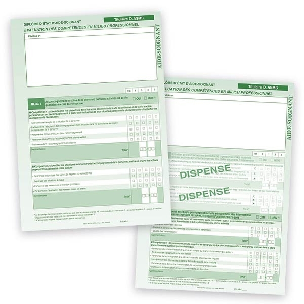 Évaluation des compétences en milieu professionnel par le TUTEUR - Diplôme aide-soignant - D. ASMS