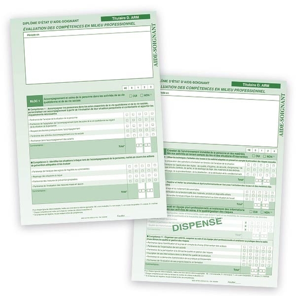 Évaluation des compétences en milieu professionnel par le TUTEUR - Diplôme aide-soignant - D. ARM