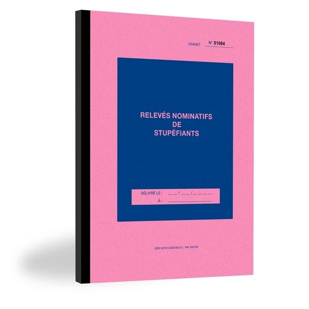 Carnet de relevés nominatifs des stupéfiants