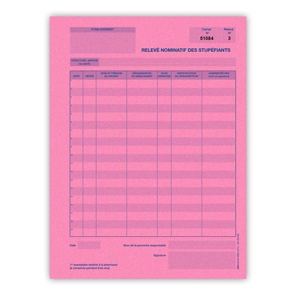 Carnet de relevés nominatifs des stupéfiants - Vignette 2