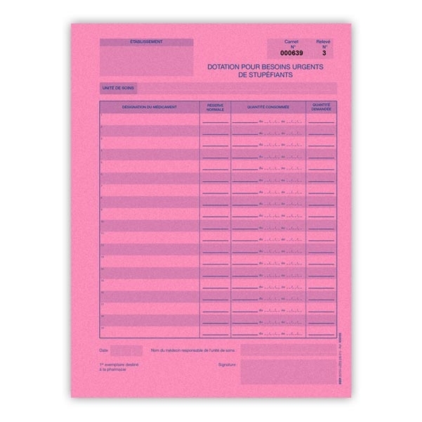 Carnet de dotation pour besoins urgents de stupéfiants - Vignette 2