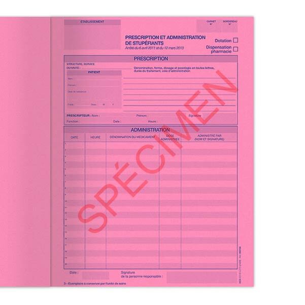 Carnet de prescription et administration de stupéfiants - Vignette 4