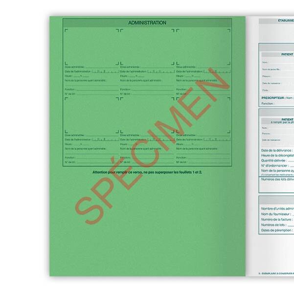 Carnet de prescription, délivrance et administration de médicaments dérivés du sang - Vignette 5