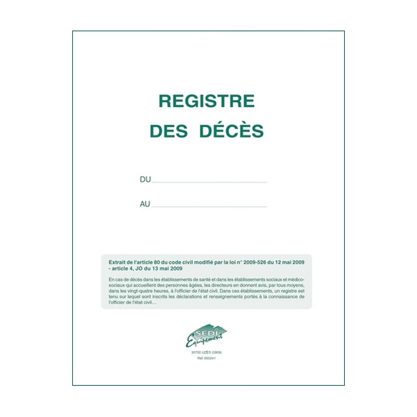 Registre des déclarations de décès pour hôpitaux - Vignette 2