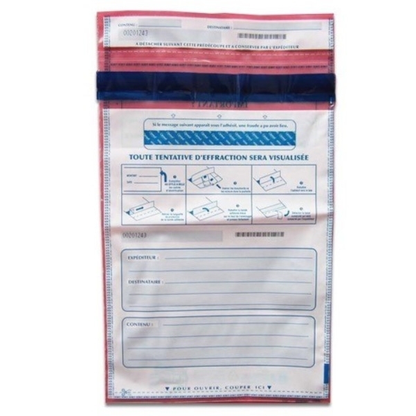 Pochette sécurisée en polyéthylène transparent