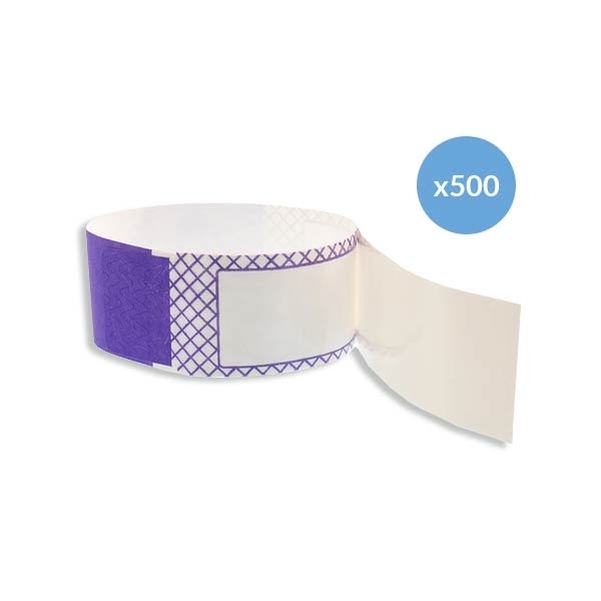 Lot de 500 bracelets d'identification en papier indéchirable