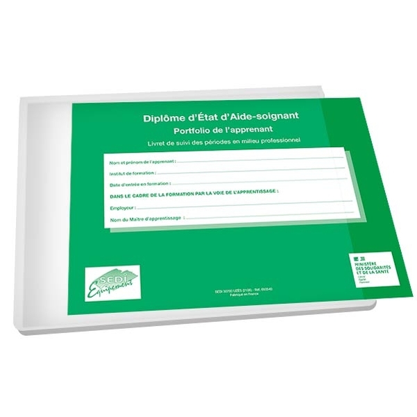 PORTFOLIO de l'élève aide-soignant - CLASSEUR avec feuillets intérieurs