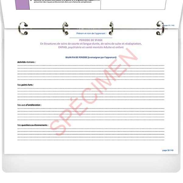 PORTFOLIO de l'apprenant ambulancier - CLASSEUR avec feuillets intérieurs - Vignette 3