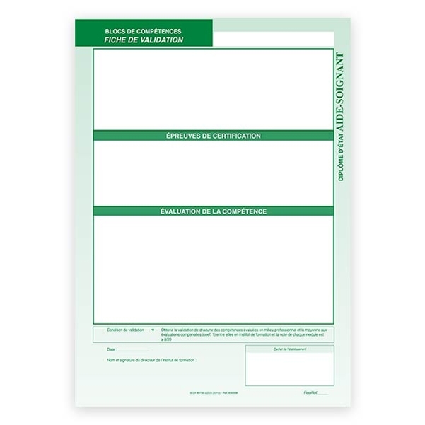 Validation des blocs de compétences - Diplôme aide-soignant