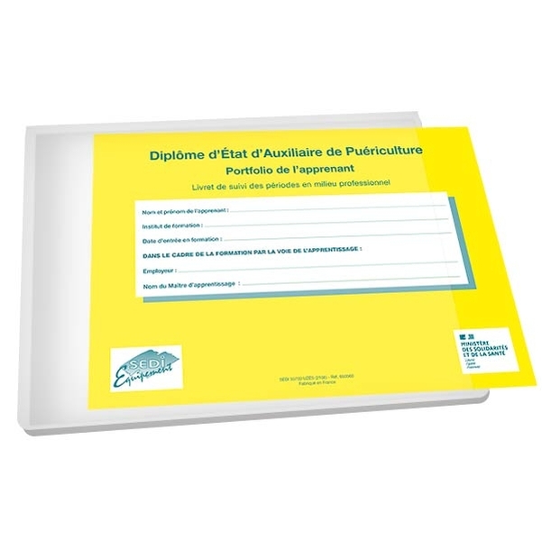 PORTFOLIO de l'élève auxiliaire de puériculture - CLASSEUR avec feuillets intérieurs