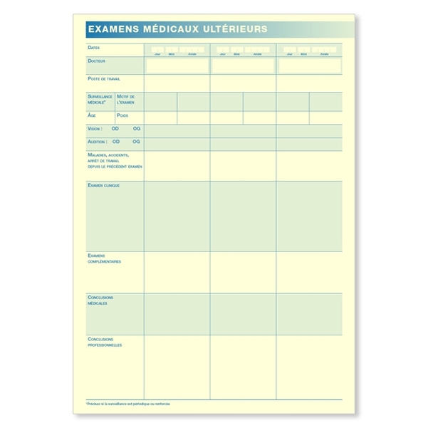Intercalaire pour dossier médical - Médecine du travail (établissements de santé) - Vignette 2