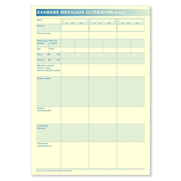 Intercalaire pour dossier médical - Médecine du travail (établissements de santé) - Vignette 5