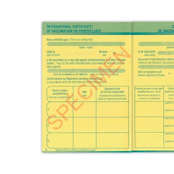 Certificat international de vaccination - Vignette 2