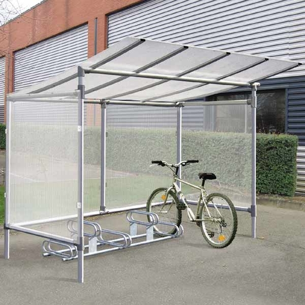 Abri cycles en alu 5 places tout en 1