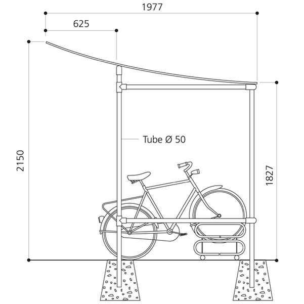 Abri cycles en alu 5 places tout en 1 - Vignette 2