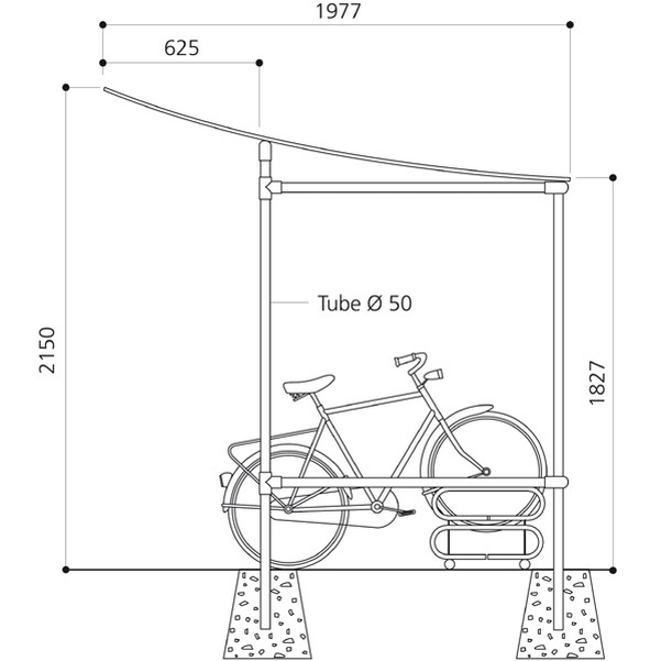 Abri cycles en acier 5 places - Vignette 2