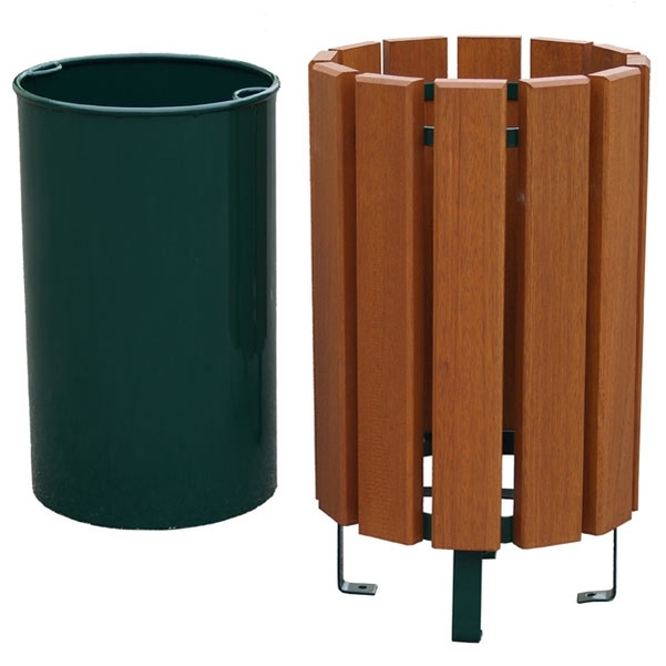 Corbeille Eco - Bois exotique - Vignette 2