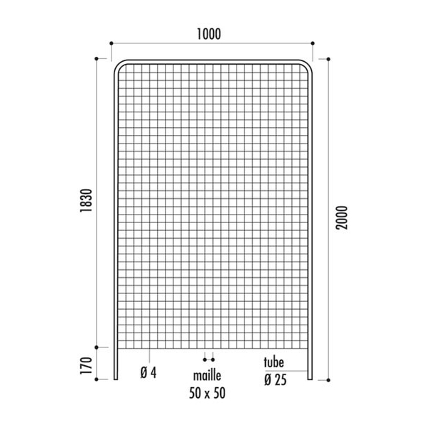 Lot de 3 grilles d'exposition 2x1 m - Vignette 2