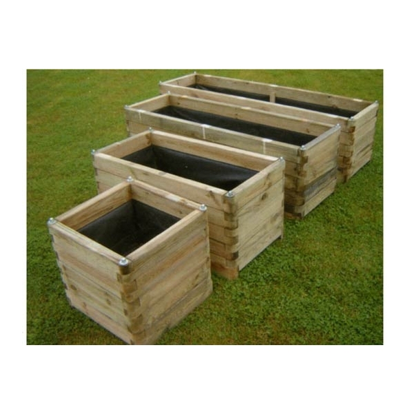 Jardinière en bois rectangulaire Gabi - 150x50x50 cm