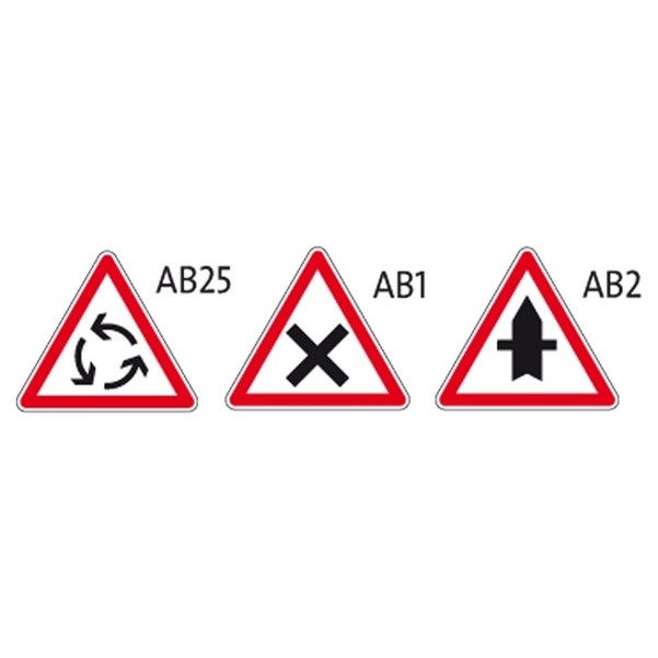 Panneaux d'intersection type AB1, AB25 et AB2 en 1250 mm - Cl.2