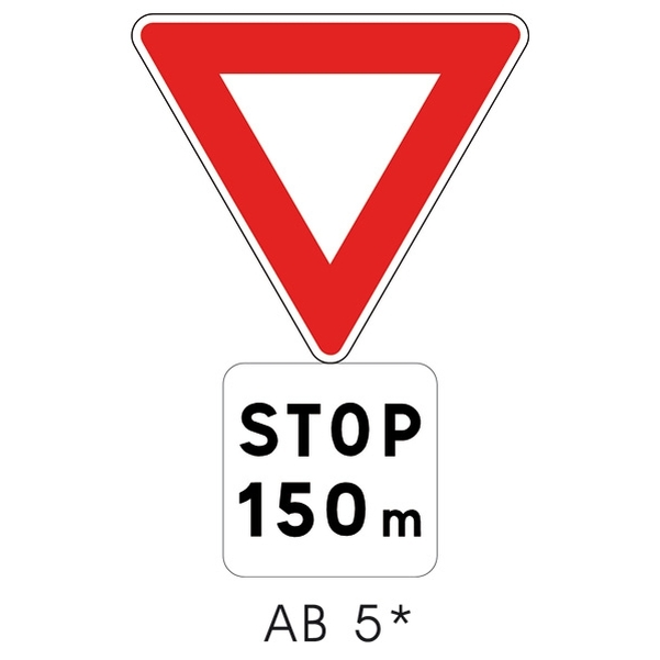 Panneau de priorité AB5 700mm avec panonceau