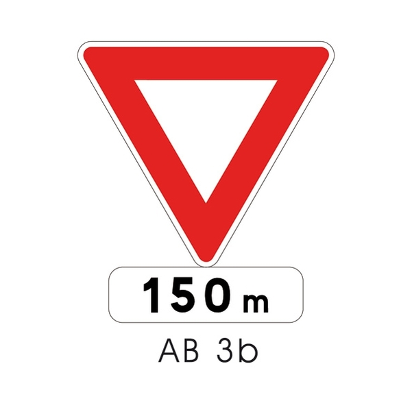 Panneau de priorité AB3b 1000mm avec panonceau