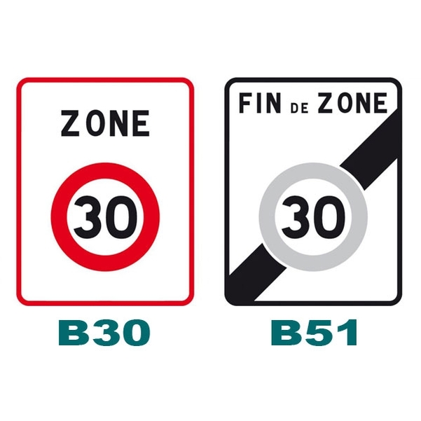 Panneaux d'interdiction type B30 ou B51 en 700x900 mm - Cl.1