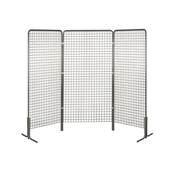 Lot de 3 grilles d'exposition avec 2 pieds et 6 clips de liaison