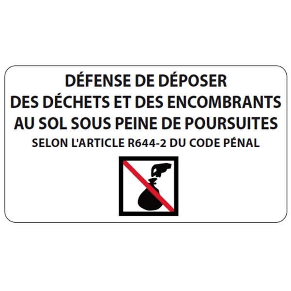 Panneau Défense de déposer des déchets