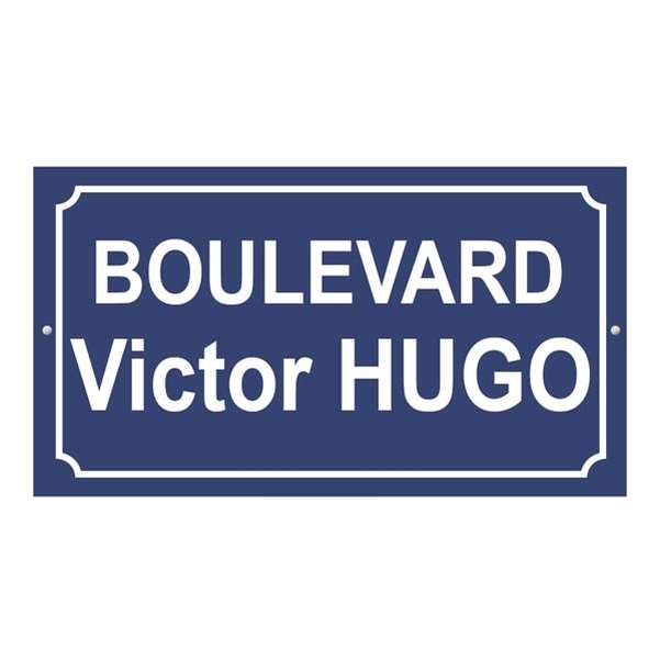 Plaque de rue en PVC - 450x250 mm - Coloris au choix