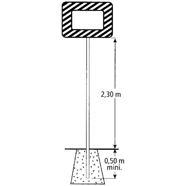 Poteau acier pour miroir agglomération H.4m Ø76mm - Vignette 2