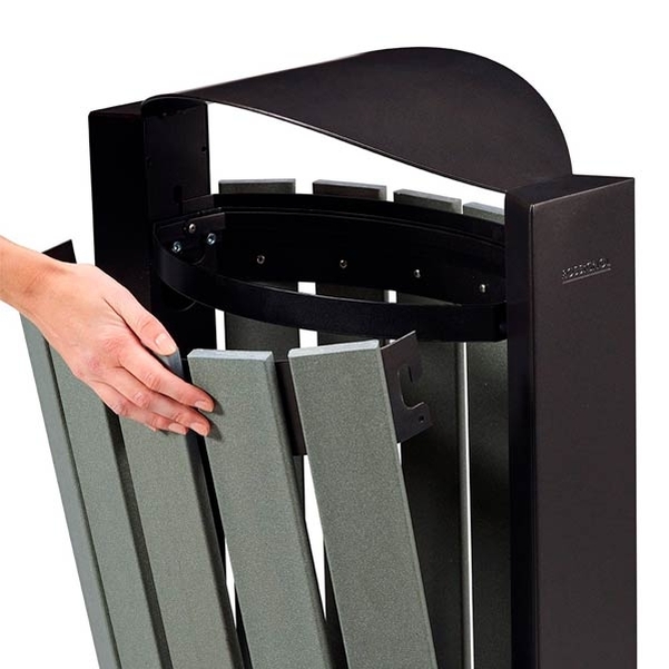 Corbeille Arkea Etik 60L avec cendrier - Vignette 2