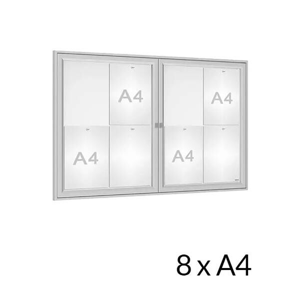 Vitrine d'affichage extérieur OZZY 30 pour 8 A4 - 2 portes