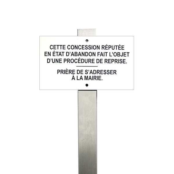 Piquet en alu en U épointé pour plaques de concession du cimetière - Vignette 2