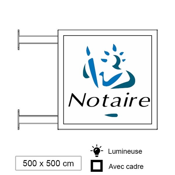 Enseigne Lumineuse avec Cadre 500 x 500 mm
