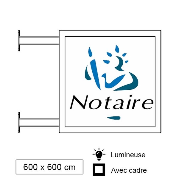 Enseigne Lumineuse avec Cadre 600 x 600 mm