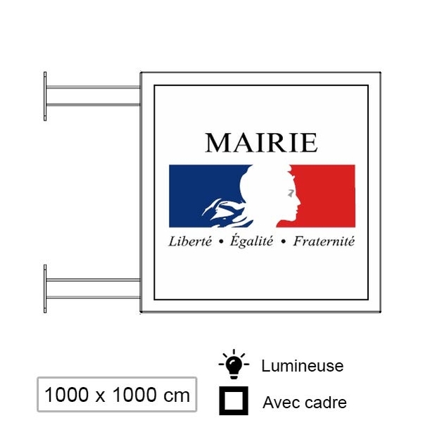 Enseigne Lumineuse avec Cadre 1000 x 1000 mm - Vignette 2