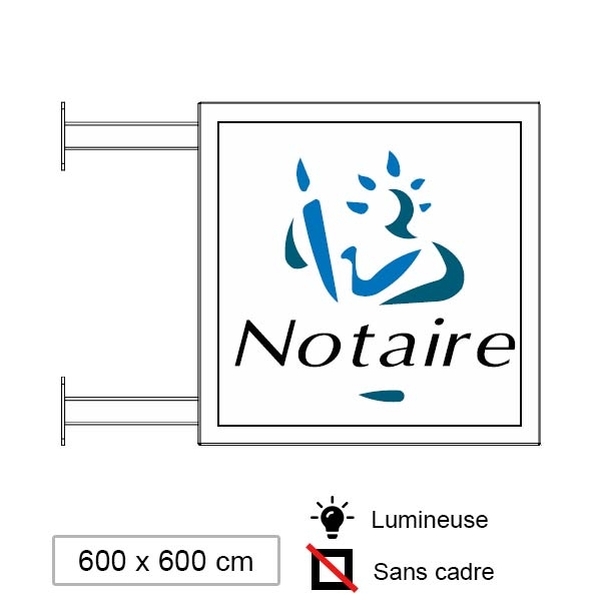 Enseigne Lumineuse Sans Cadre 600 x 600 mm