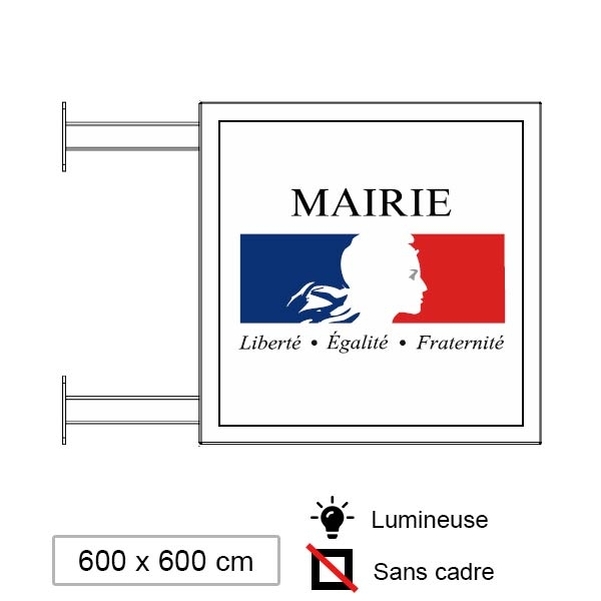 Enseigne Lumineuse Sans Cadre 600 x 600 mm - Vignette 2