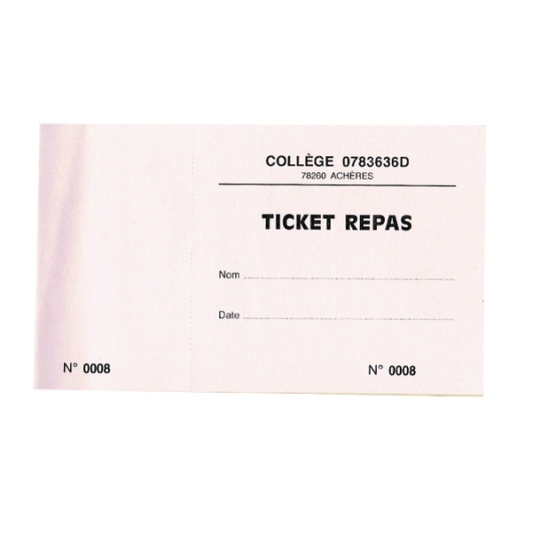 Carnet de 10 tickets 120g 8,5x15,8 cm rose