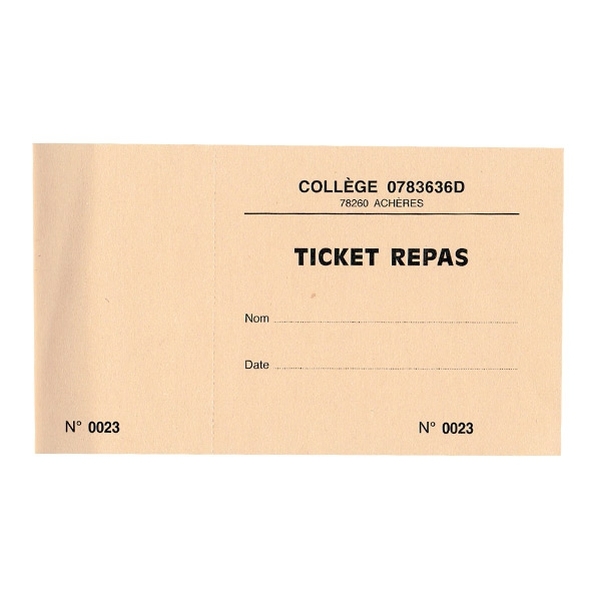 Carnet de 10 tickets 120g 8,5x15,8 cm saumon