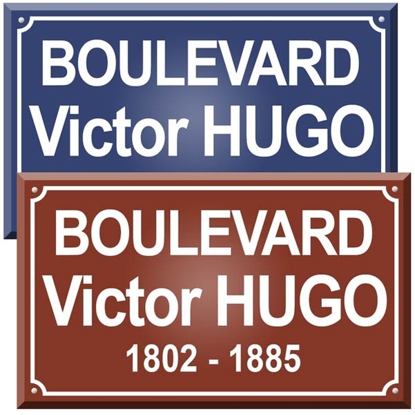 Plaque de rue en émail - 500x300 mm - Coloris au choix