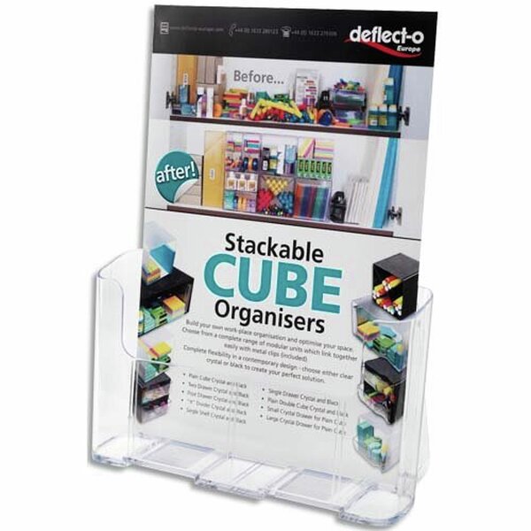 Porte brochure A4 vertical une case A4 DEFLECTO