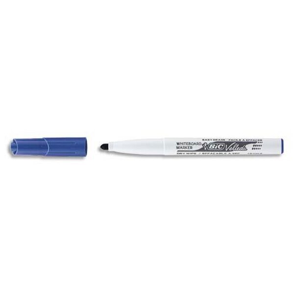 Velleda 1741 Feutres pour Tableau Blanc Effaçables à Sec, Pointe Conique Moyenne - Bleu BIC