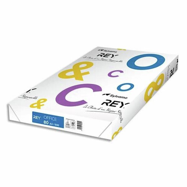 INAPA Ramette 500 feuilles papier Blanc OFFICE A3 80g CIE 166 copieur, Laser, jet d'encre REY